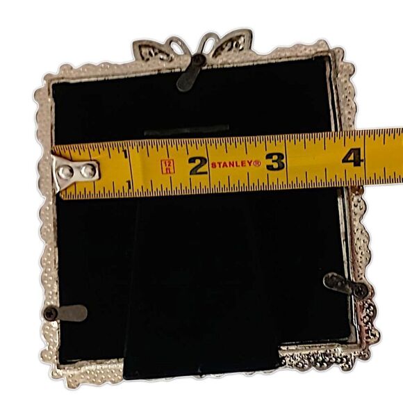 Butterfly Floral Picture Frame Ornate Metal Rhinestones Fairy Cottage Whimsigoth - Picture 3 of 16